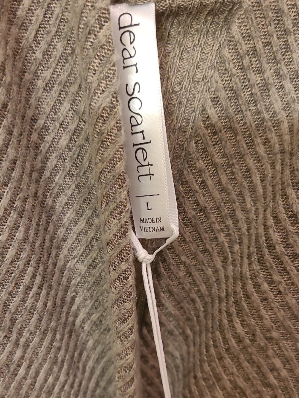 Scarlett Taupe Ribbed Open-Front Cardigan - Picture 3 of 5